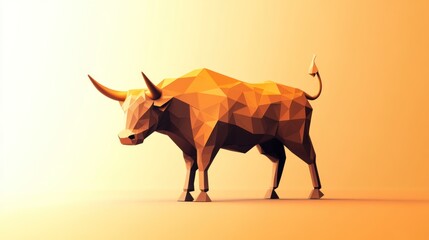 Poster - Abstract bull representing market strength in minimalist design