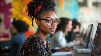 Poster - Female engineer working with a diverse team in an industrial setting
