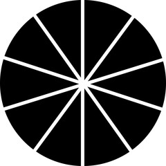 Poster - Pie chart infographic icon in linear style. Circle diagram with section or parts. Segmented circle vector for infographic, data analysis, web design or presentation isolated on transparent background.