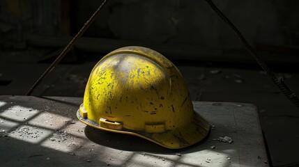 Poster - Safety helmet for head protection, essential in construction and industrial settings telephoto lens summer daylight cool color