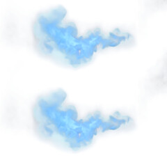Poster - Soft blue wisps of fog drift gently through a bright, airy sky