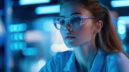 Poster - young female engineer in a collaborative meeting