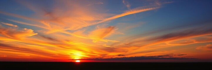 Wall Mural - vibrant colors fill the sky as the sun sets over the horizon, creating a beautiful sunset scene, eve