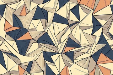 Aufkleber - An abstract design featuring geometric shapes in earthy tones, creating a visually dynamic and textured pattern.