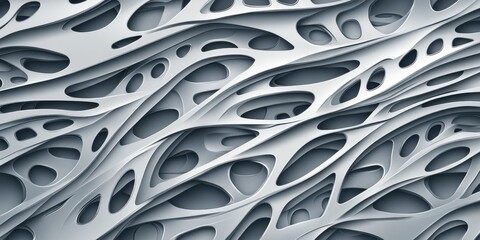 Aufkleber - An abstract design featuring intricate, wave-like patterns with organic forms and cutouts, creating a modern, textured appearance.