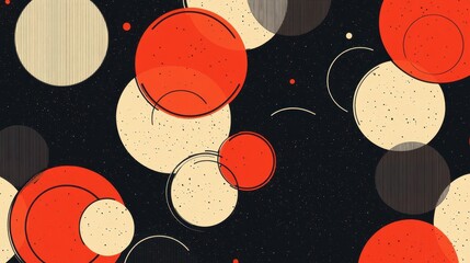 Aufkleber - A vibrant abstract design featuring overlapping circles in various colors against a dark background, creating a modern and dynamic aesthetic.
