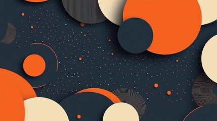 Poster - A vibrant abstract design featuring colorful circles on a dark background, creating a modern and artistic composition.