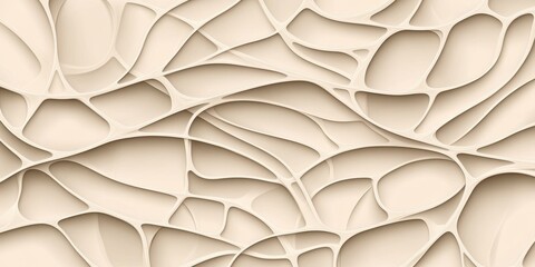 Aufkleber - A textured, abstract pattern of interwoven shapes in soft beige tones, resembling organic forms and fluidity.