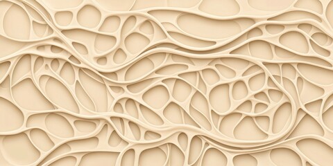 Aufkleber - A textured, abstract design featuring flowing, interconnected lines in a soft beige color, creating a sense of movement and depth.