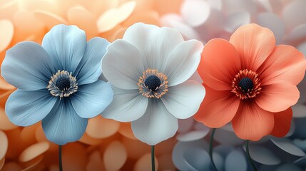 Wall Mural - cute pastel flower background. flower wallpaper