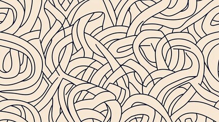 Aufkleber - An intricate pattern of interwoven lines creating a complex, abstract design in soft colors.