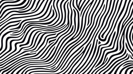 Aufkleber - A wavy black and white pattern creates a dynamic visual texture, reminiscent of abstract art or natural forms.