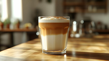 Wall Mural - Latte Art in Glass 3D Render