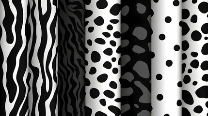 Wall Mural - Black and White Abstract Pattern Illustration