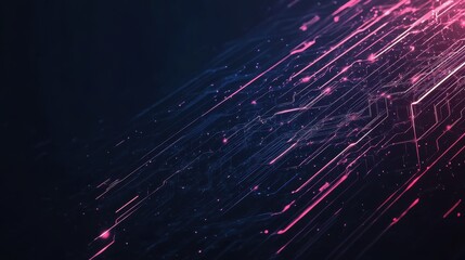 Poster - A dynamic abstract image featuring streaks of light in vibrant pink and blue against a dark background, evoking energy and motion.