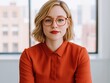 © AI Crafted - Entrepreneurial woman in formal blouse modern office professional portrait urban setting confident perspective empowerment theme