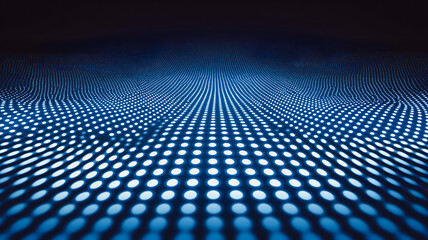 Fototapete - A blue background with many small dots. The dots are evenly spaced and appear to be connected. The image has a futuristic and abstract feel to it