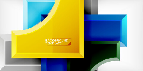 Poster - Geometric design abstract background - circles and triangles