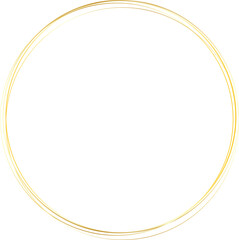 Poster - abstract thin gold circle frame art.
