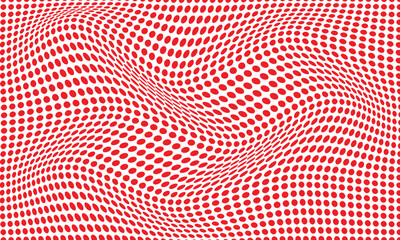 Poster - abstract simple red dot wave pattern can be used background.