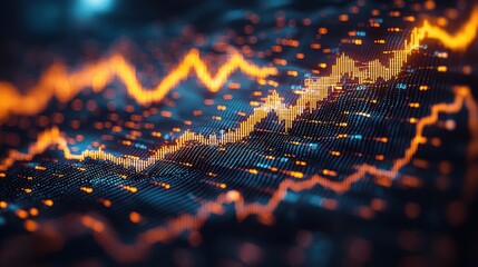 Poster - Abstract Stock Market Data Growth Finance Technology and Investment