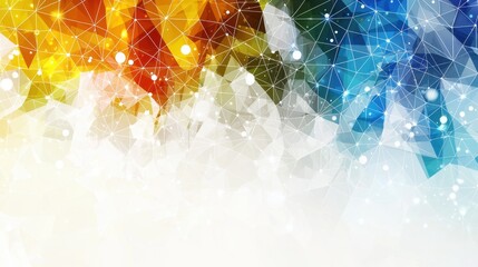 Poster - Abstract Colorful Polygonal Network Background