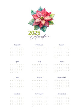 Water Color 2025 Calendar design 