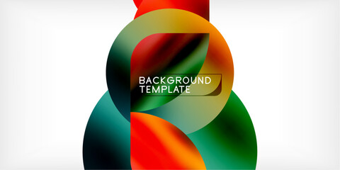 Poster - Color geometric shapes background shadow circles
