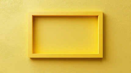 Poster - Bright Yellow Frame Against Smooth Yellow Wall for Creative Background Display