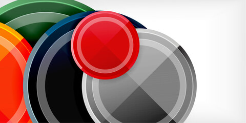 Poster - Abstract background - multicolored circles, trendy minimal geometric design, vector illustration