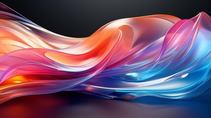 Wall Mural - A colorful, flowing wave of light that is made up of different colors