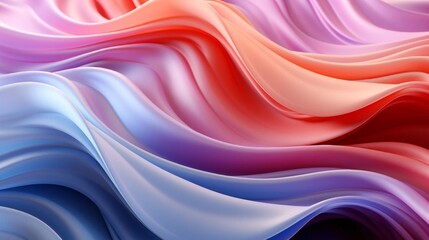 Wall Mural - A colorful, flowing wave of fabric with a blue, red, and pink hue