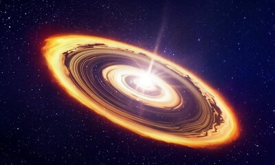 Wall Mural - image of a galaxy with light