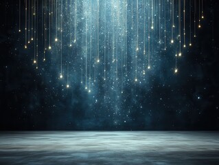 Aufkleber - A serene, starry background featuring cascading lights against a dark, mystical backdrop, creating a magical atmosphere.