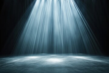 Poster - A serene, dark space illuminated by dramatic beams of light creating a captivating atmosphere.
