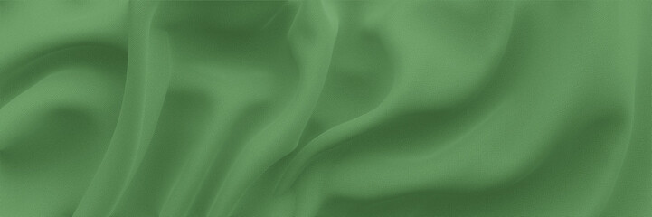 Canvas Print - Green wavy fabric background. Cloth background