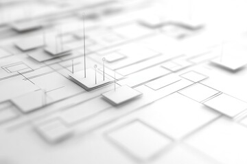 Poster - Abstract digital design featuring interconnected lines and geometric shapes, creating a minimalistic and modern aesthetic.