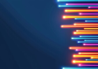 Poster - A vibrant design featuring colorful light streaks against a dark background, evoking a sense of motion and energy.