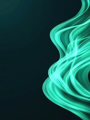 Poster - A swirling wave of teal light against a dark background, creating a dynamic, ethereal effect.