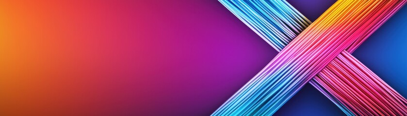 Poster - A vibrant abstract background with intersecting lines in gradient colors, creating a dynamic and modern visual effect.