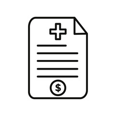 Wall Mural - Hospital bill icon Symbol mark in Outline style