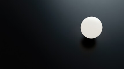 Poster - Minimalist Composition of a White Sphere on a Dark Surface Highlighting Light and Shadow Play with Simplicity in Design Aesthetic for Artistic Applications