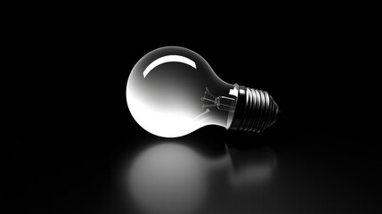 Poster - Illuminating Concepts: A Clear Light Bulb on a Dark Background Representing Inspiration, Innovation, and Bright Ideas in a Modern Setting