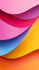 Poster - Abstract Waves of Color: A captivating abstract background with vibrant, flowing lines of pink, purple, red, blue, yellow, and orange. The colors dance and interact.