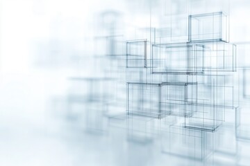 Aufkleber - Abstract design featuring translucent geometric shapes, creating a sense of depth and dimensionality against a soft, blurred background.