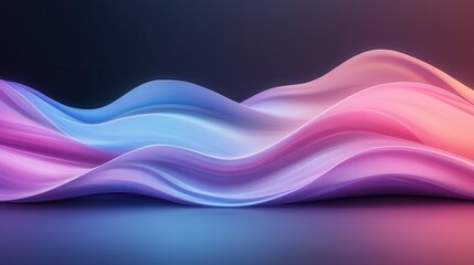 Poster - A vibrant wave of flowing colors in shades of pink and blue, creating a dynamic and abstract visual effect.