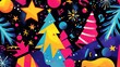 © AriyaniAI - Abstract Neon Christmas Tree Festive Design