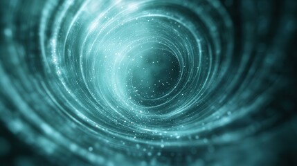 Poster - A swirling, mystical tunnel of light and particles, creating a sense of depth and motion, evoking themes of exploration and infinity.