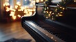 © Johannes - A piano with a wreath of Christmas lights hanging from it