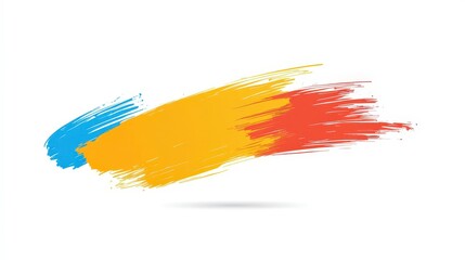 Poster - Colorful Brush Strokes on White Background for Creative Projects
